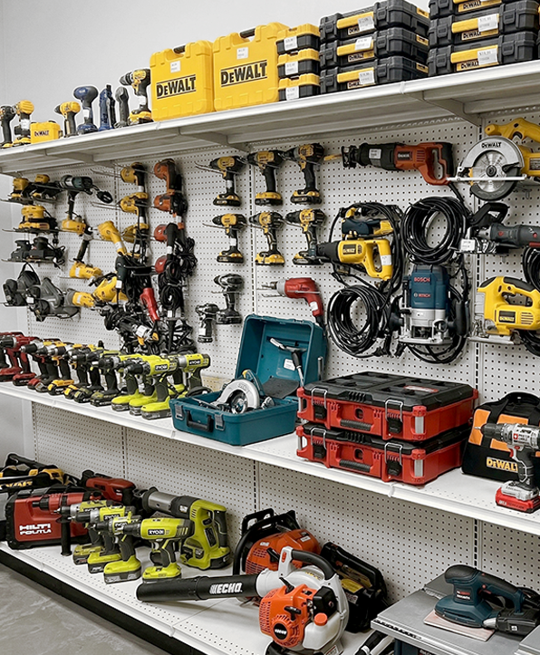 Pawn shop power tools display